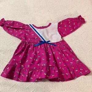 Vintage 1980s Cabbage Patch Kids Doll Dress with Blue Ribbon